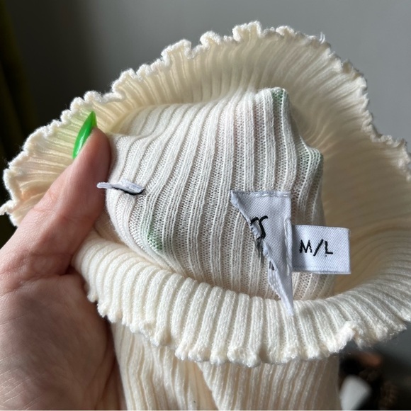 Princess Polly Mella Cream Off White Knit Long Sleeve High Neck Mini Dress M/L - Picture 8 of 10